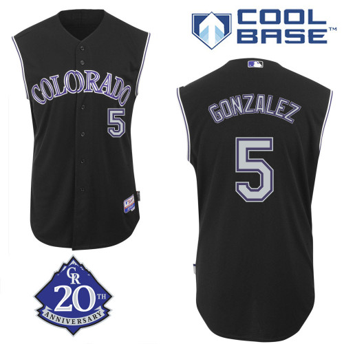 Carlos Gonzalez #5 Youth Baseball Jersey-Colorado Rockies Authentic Alternate 2 Black MLB Jersey